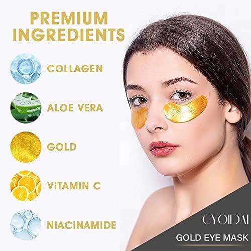 Under Eye Patches, 24K Gold Under Eye Patches for Puffy Eyes, Reduce Wrinkles and Fine Lines with Eye Patches for Puffy Eyes, Revitalize and Refresh your Skin