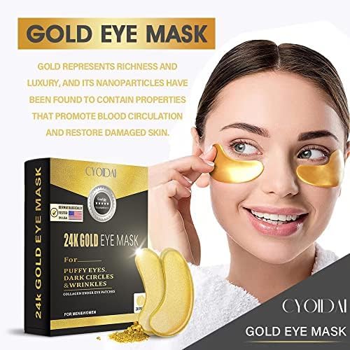 Under Eye Patches, 24K Gold Under Eye Patches for Puffy Eyes, Reduce Wrinkles and Fine Lines with Eye Patches for Puffy Eyes, Revitalize and Refresh your Skin