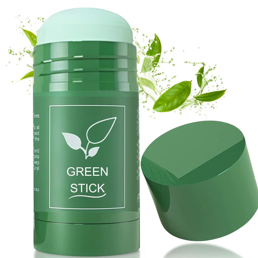 Green Tea Clay for Face, Facial Blackhead Remover Mask Stick with Tea Extract for Deep Pore Cleansing, Skin Brightening and Improve Overall Complexion for All Skin Types Men and Women