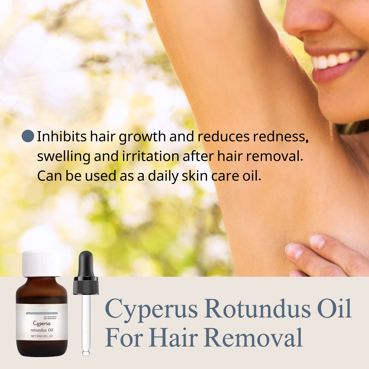 Cyperus Rotundus Oil, Cyperus Rotundus Oil for Reducing Body Hair Growth, Natural Pure Cyperus Oil (2pcs)